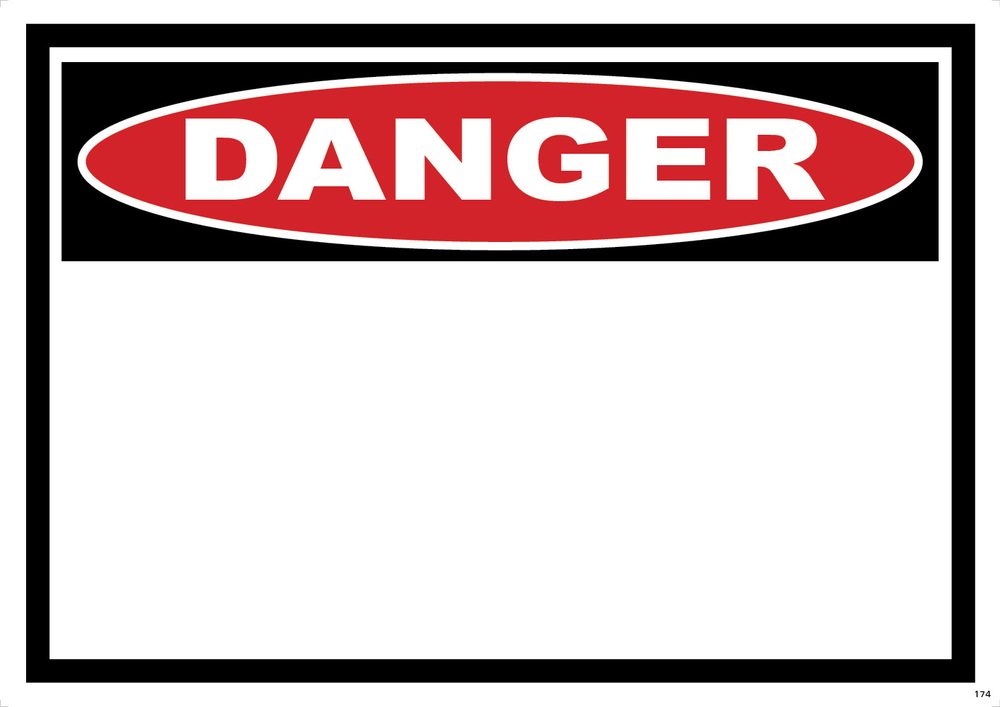 שלט DANGER (עם שטח כתיבה)